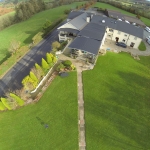 Aerial photo of the garden at The Shpeherds Rest Pub and caravan park in Northern Ireland